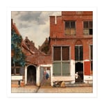 Vermeer View Of Houses In Delft The Little Street Square Framed Wall Art Print Picture 16X16 Inch