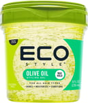 Eco Style Olive Oil Hair Gel, Hydrate & Style, Green, 236ml, 1 Pack