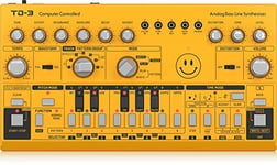 Behringer TD-3-AM Analog Bass Line Synthesizer with VCO, VCF, 16-Step Sequencer, Distortion Effects and 16-Voice Poly Chain, Compatible with PC and Mac