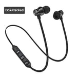 Trådlösa magnetiska Bluetooth-hörlurar med handsfree-headset och brusreducerande mikrofon för Huawei Xiaomi Samsung with box black327