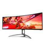 AOC AGON AG493UCX2 -49 Inch Dual QHD Curved Gaming Monitor, VA, 4ms GTG, Height Adjust, USB Hub, FreeSync Premium, Speakers (5120 x 1440 @ 165Hz, 400 cd/m²,HDMI 2.0 / DP 1.4 / USB-C / USB 3.2)