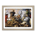 The Wolf And The Fox By Peter Paul Rubens Classic Painting Framed Wall Art Print, Ready to Hang Picture for Living Room Bedroom Home Office Décor, Oak A3 (46 x 34 cm)