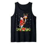 Xmas Decor Lights Funny Santa Riding Emu Bird Christmas Tank Top