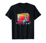 Dripping Paint Vintage Television TV Retro 70s 80s T-Shirt