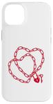 iPhone 14 Plus Cute Womens Intertwined Heart Chain Love Lock Valentine' Day Case