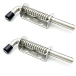 Loquet à Ressort, 2 Pièces Loquet Ressort Inox, Boulons à Ressort en Acier Inoxydable, Loquet Ressort Robuste, Barrel Bolt pour Porte de Garage, Portes de Jardin, Placard(10 X 128mm)(Argent) DRIVE