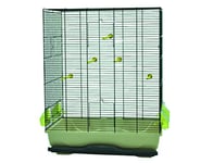 MPS Ambra Cage pour Petit Oiseau Noir/Beige 56,5 x 36,5 x 74 cm