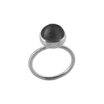 Susanne Friis Björner Ring med svart agat 10 mm cabochon slipad silver