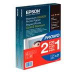 Epson Premium Glossy Photo Paper 255g/m2, 10x15cm - 2 X 40 kpl