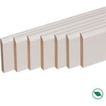 Pack de 7 plinthes bord arrondi mdf revêtues blanc 2200 x 120 x 12 mm pefc 70%