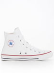 Converse Leather Hi Top Trainers - White, White, Size 6.5, Women