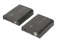 Digitus Professional Hdmi Kvm Extender Over Ip, Set - Förlängare För Tangentbord/Video/Mus/Ljud - 100Mb Lan - Usb - Upp Till 120 M