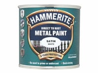 Hammerite Direct to Rust Satin Finish Metal Paint White 250ml