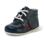 Kickers Unisex Baby Kick Hi Ankle Boots with Zip | Extra Flexibility for | Easy, Navy, 0 UK Child