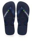 Havaianas Men's Brasil Logo Flip Flop - Navy, Navy, Size 8, Men