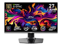 Msi Mpg 272Urx - Oled-Skjerm - Gaming - 27" (26.5" Synlig) - 3840 X 2160 Uhd @ 240 Hz - 1000 Cd/M² - 1500000:1 - Displayhdr 400 True Black - 0.03 Ms - 2Xhdmi, Displayport, Usb-C