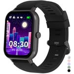 JUBUNRER Montre Connectée Enfant Cardiofrequencemetre Moniteur de Sommeil Podomètre Modes Sport étanche Reveil Jeux Bluetooth Appel Jouet Ado Fitness Tracker Cadeau Garçon Fille 3+ Ans Adolescent