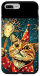 iPhone 7 Plus/8 Plus New Year Cheer with this Happy and Funny looking Cat Design Case