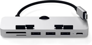 Hub À Pince USB-C Pro avec Port de Données USB-C,Données USB-A 3.0,Lecteur de Cartes Micro/SD-pour iMac et iMac Pro 2020/2019,Ne Convient Pas À L`iMac M1 2021 (Argent).[W142]