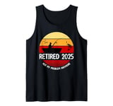 Retired 2025 Funny Fishing Retirement Retro Gone Fishing Rod Tank Top