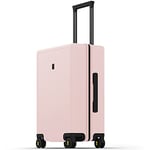 LEVEL8 Valise Cabine Élégant Micro Diamant Structuré Design Bagages Cabine Trolley Rigide Valise de Voyage avec 4 roulettes Doubles Pivotantes et Serrure TSA, 55x37x23CM, 40L, Rose Clair