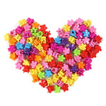 100 Pcs Flower Hair Clip,Mini Cute Girls Kids Hair Clips Flower Claw Clips for Thick Hair 90s Girls Women