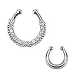 2-pack Fake Septum Näsring Fakepiercing Silver silver