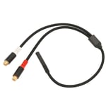 3,5 mm Hona till 2 RCA Hona Kabel 2-vägs Överföring 24K Förgylld HiFi Stereo RCA Y-delare Kabel för iPhone MP3