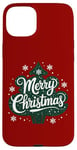 iPhone 15 Plus Festive Green Tree Merry Christmas Winter Holidays Joy Case