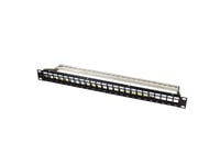 Logilink 48,30 Cm (19") Keystone Patch Panel, 24 Porter, Svart (Ral9005), 1 U, Skjermet, For Opptil 24 Keystone-Moduler, - 1 Stk (Nk4058)