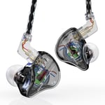 Kbear Storm Ecouteurs Intra-Auriculaires Filaires Avec 1Dd,Kbear Hifi Basses Profondes Et Son Clair Avec Cable Amovible Pour Musiciens Et Chanteurs(Noir Transparent,Pas De Micro)