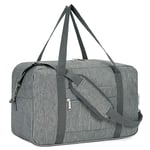 Narwey Sac de Voyage 40x20x25 Ryanair Cabine Bagage à Main de Voyage Pliable Sac de Cabine Avion Valise de Cabine Sac de Sport Sac Weekend 20L(Gris)