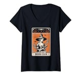 Womens Season of the Witch Spooky Readers Book Club - Tarot Card V-Neck T-Shirt