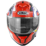 Ranipobo - casque moto,casque moto homme, casque integral Lentilles doubles certifie EcE/3c/DOT Rouge+Blanc Taille l