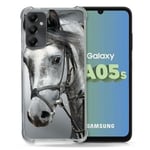 Cokitec Coque Renforcée pour Samsung Galaxy A05S Animal Cheval Blanc