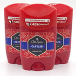 OLD SPICE CAPTAIN DEODORANT STICK 50ML 3 PACK