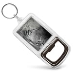 Bottle Opener Keyring BW - Caracal African Lynx Cat  #38979