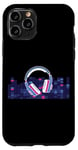 Coque pour iPhone 11 Pro Casque pour artistes, DJ, contrôle audio LED clignotant