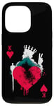 iPhone 13 Pro Peace Love Poker - Vintage King Of Hearts Card Game Lover Case