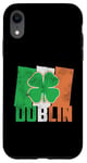 iPhone XR Shamrock Clover On Vintage Irish Flag Dublin Ireland Pride Case