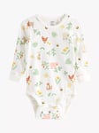 Lindex Kids' Farm Animal Print Bodysuit, Light Dusty White