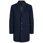 Jack & Jones Mens Trench Coat - Navy Cotton - Size Large