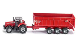 siku 1844, Tracteur Massey Ferguson avec remorque, 1:87, Métal/plastique, Rouge, Remorque basculante