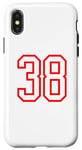 Coque pour iPhone X/XS Numéro #38 Blanc Rouge Sport Numéro 38