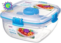 Sistema Salad to GO | Lunch Box with Individual Compartments, Travel Cutlery & D