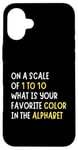 Coque pour iPhone 16 Plus Sarcasm On a Scale of 1-10 What is Your Favorite Color Funny