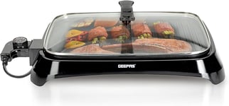 Geepas 1600W Electric Barbecue Grill | 2-in-1 Grill with Hot Plate, Smokeless In