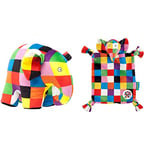 Rainbow Designs EL1441 Elmer Soft Toy,17.5 cm & EL1448 Elephant Elmer Comfort Blanket