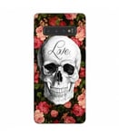 Coque Galaxy S10e mort love fleur liberty skull