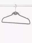 John Lewis Flock Clothes Hangers, Pack of 20, Grey